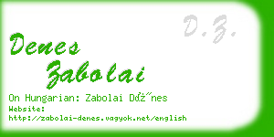 denes zabolai business card